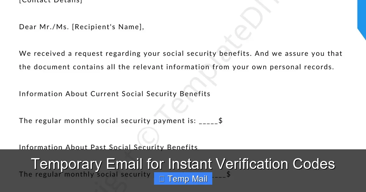 Temporary Email for Instant Verification Codes