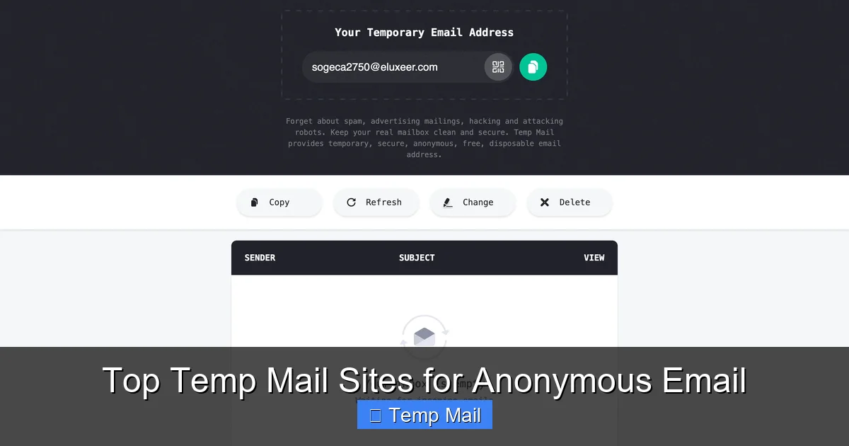 Top Temp Mail Sites for Anonymous Email
